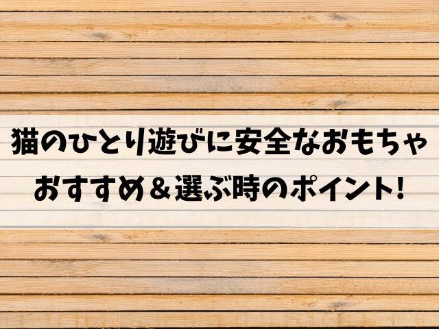 猫のひとり遊びに安全なおもちゃのおすすめは?選ぶ時のポイントも紹介!